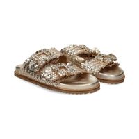 exe sandalias planas mujer - dorado talla 38