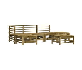 Juego de muebles de jardin 6 piezas madera de pino impregnada