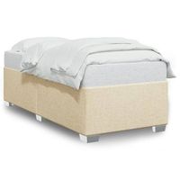 cama individual  cama para adultos  estructura de cama de tela color crema 100x200 cm cfw7180261