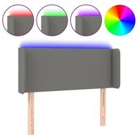 cabecero cama  panel de cabecera con luces led de tela gris oscuro 93x16x7888 cm