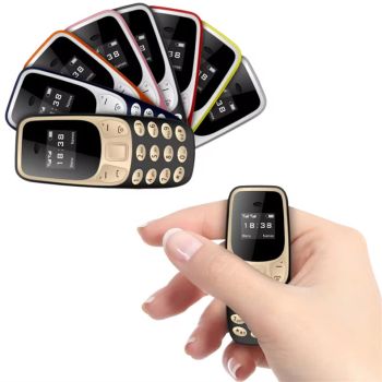BM10mini GSM 0.66 pulgadas Doble tarjeta SIM Doble espera Botones Cambiador de voz Mini teléfono móvil de dedo