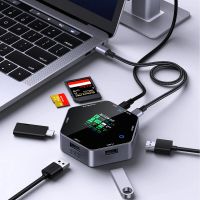 blitzwolf bw-th16 8 en 1 usb hub lcd smart display type-c docking station con usb31 type-c 31 hd 4k60hz sdtf card sl
