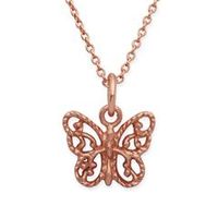 cadena de plata 925 chapado en oro colgante mariposa