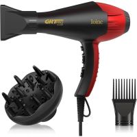 secador de pelo profesional ionico dam electronics 2400w 3 temperaturas 2 velocidades con difusor y 2 boquillas negro