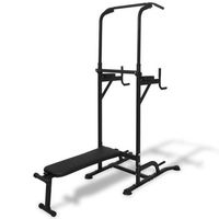 maquina de musculacion power tower con banco de abdominales vidaxl