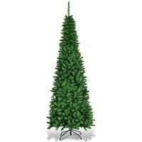 arbol de navidad estrecho de 200 cm con led de color blanco calido arbol de navidad artificial verde