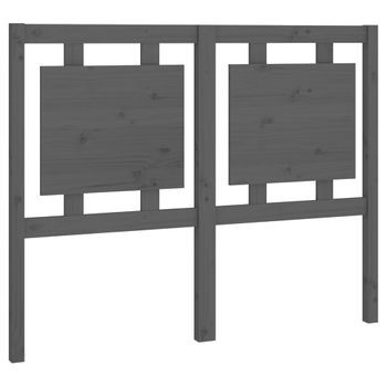 Cabecero Cama Mueble De Dormitorio De Cama Madera Maciza De Pino 125,5 X 4 X 100 Cm Gris M02_0005500