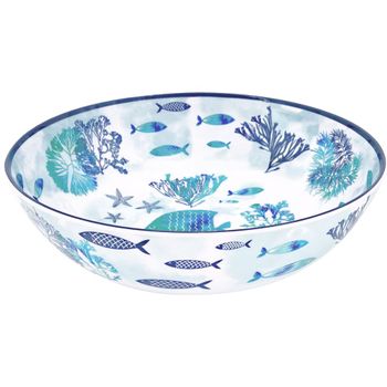 Ensaladera grande de melamina con estampado marino 31 cm