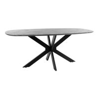 mesa de comedor efecto marmol y acero negro