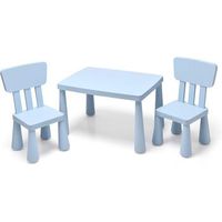 grupo de asientos muebles para ninos juego de 1 mesa y 2 sillas de plastico costway 77 x 55 x 50 cm