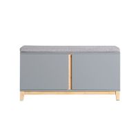 banco zapatero de entrada con 2 puertas gris