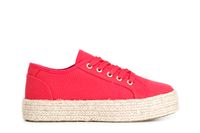 zapato de mujer con cordones de tela y forrada de esparto hot pink 40