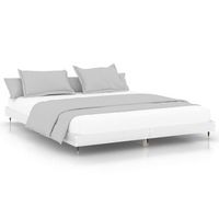 estructura de cama madera contrachapada blanco brillo 180x200cm