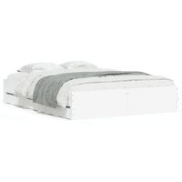 cama matrimonial  cama para adultos  estructura de cama madera de ingenieria blanco 150x200 cm