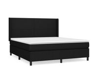 cama box spring con colchon tela negro 180x200 cm diseno plano