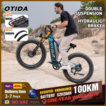 Bicicleta Eléctrica para Adultos OTIDA S26 con Doble Motor Potente, 52V20Ah, 26 Pulgadas, Neumáticos Gruesos 4.0, Bicicleta Eléctrica de Montaña Todoterreno MTB