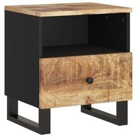 mesita de noche 40x31x46 cm madera tratada metal - marron