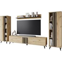 conjunto de muebles de salon helsinki i juego de muebles de salon mueble de tv color roble artisan
