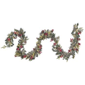 Guirnalda De Navidad Verde Material Sintético Led 270 Cm Ramitas Decoración Artificial Ramitas Ajustables Paimio