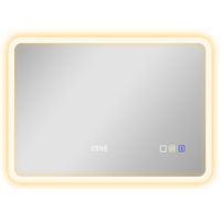 homcom espejo de bano con luz led 70x50 cm con bluetooth 3 colores de luz reloj digital funcion antivaho funcion de memoria