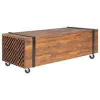 vidaxl mesa de centro de madera maciza de teca 110x45x38 cm