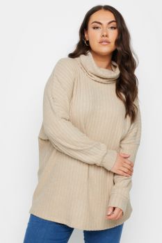 Yours Jersey Crema Suave De Cuello Vuelto, Mujer Curvy Y Tallas Grandes, Yours