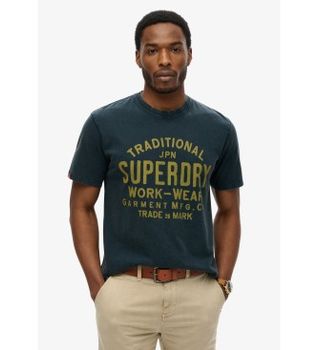 Superdry para hombre. M1012204A Camiseta Machined Goods Workwear marino (L), Casual, Algodón, Manga corta