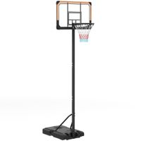 sportnow canasta de baloncesto de exterior con altura ajustable 235-264 cm ruedas base rellenable negro