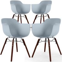 sillas de comedor - diseno escandinavo - patas de madera oscura - pack de 4 - nordika gris