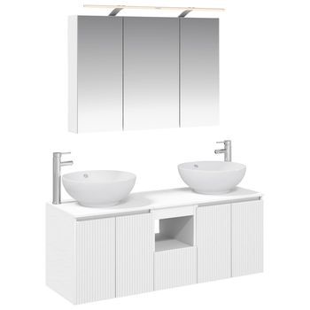 Juego De Muebles De Baño 4 Uds. Blanco Madera De Ingeniería Vidaxl