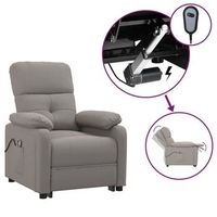 sillon de masaje electrico tela gris taupe vidaxl