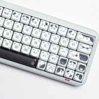 teclas pbt para teclado mecanico cherry mx switch accesorio con diseno de gato mao color blanco y negro 7u alice space