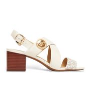michael kors para mujer 40s4vems1b sandalias vera de piel con logotipo vainilla 37 beige 3 a 5cm hebilla casual