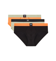 emporio armani para hombre em002154af20673 set 3 slips essential logolabel negro verde naranja xl homewear algodon
