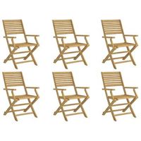 pack 6 uds sillas de jardin  silla de exterior  sillon plegables madera acacia 545x615x865cm