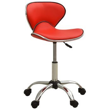 Silla De Oficina De Cuero Sintético Rojo Vidaxl