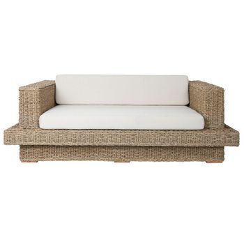 Sofa Set 3 Fibra Teca 192x105x63 Con Cojines