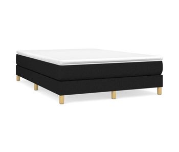 Cama box spring con colchón tela negro 140x190 cm