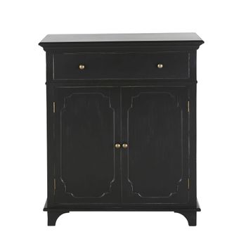 Aparador negro carbón con 2 puertas y 1 cajone 85 cm