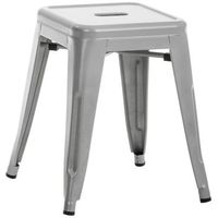 taburete armin metal plateado 40x40x46 cm clp
