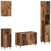 juego de armarios de bano de 4 piezas alkmaar madera envejecida vidaxl