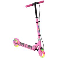 aiyaplay patinete para ninos de 3 a 8 anos con ruedas luminosas manillar ajustable y freno trasero rosa   aosom espana