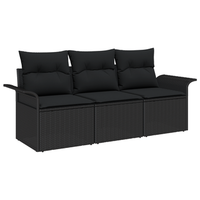 juego de sofa de jardin de 3 uds con cojines negro ratan poli cfw753120