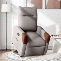 sillon de salon  silla  sillo reclinable elevable tela gris taupe