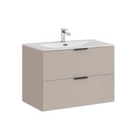 mueble lavabo individual encastrado paneles de melamina y mdf beige