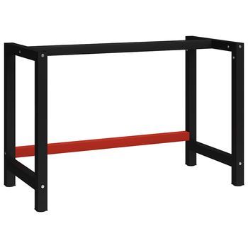 Estructura De Banco De Trabajo Metal Negro Y Rojo 120x57x79 Cm Vidaxl