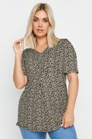 yours top con vuelo blanco y negro estampado mujer curvy y tallas grandes yours