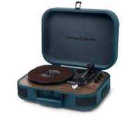 muse mt-201 ob plato estereo de 3 velocidades 334578 rpm receptor bluetooth puerto usb para reproducion y decodificacion lector de tarjetas sd entrada auxiliar mini-jack color azulmadera