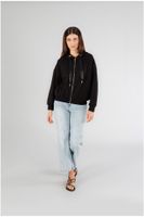 sudadera corta con cremallera y capucha black s