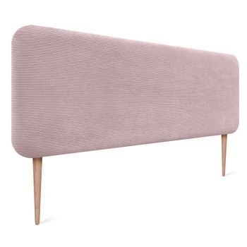 Dhome Cabecero Tapizado En Pana Con Patas Redondeado Para Pared Acústicos Cabeceros Absorbentes Cabezal Cama Dormitorio (rosa Palo, 135cm)